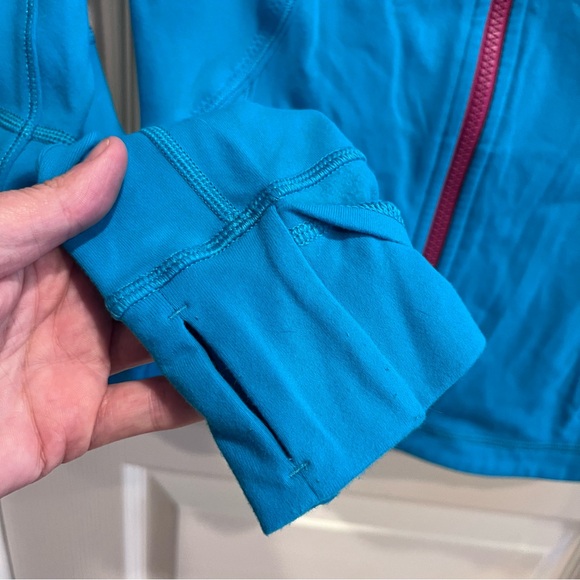 Lululemon Forme Brushed Blue Pink Full Zip Up Jacket Size 8 - Picture 5 of 9